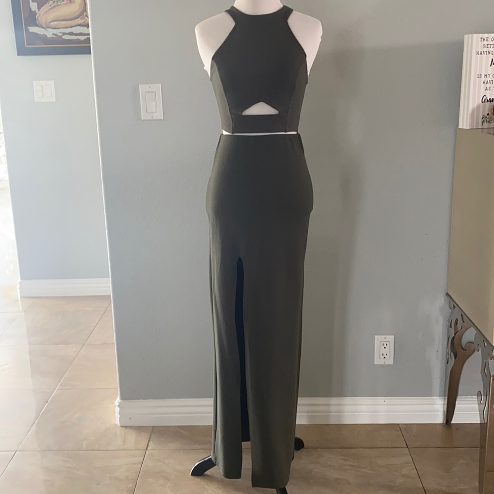 Windsor Olive Green Maxi Skirt and Racerback Top